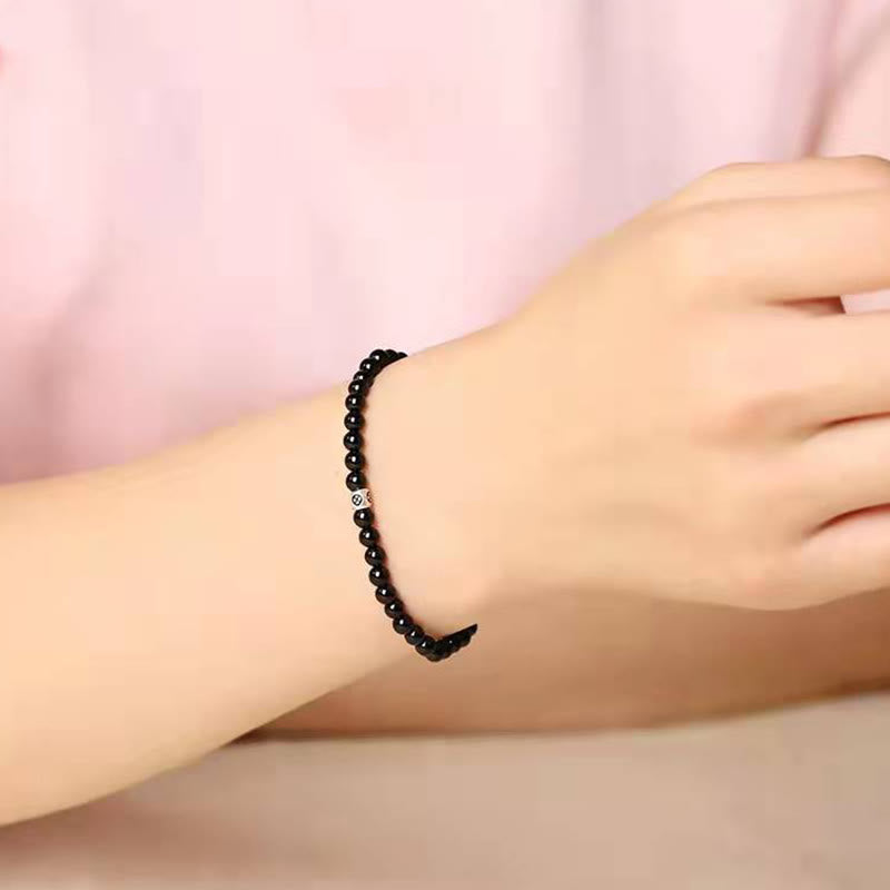 6mm Black Obsidian and Smoky Quartz Purification Bracelet