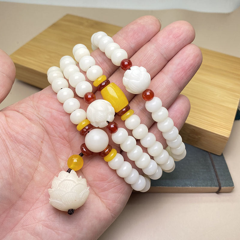 Unisex 7*9mm Bodhi Seed Mala Bracelet for Protection