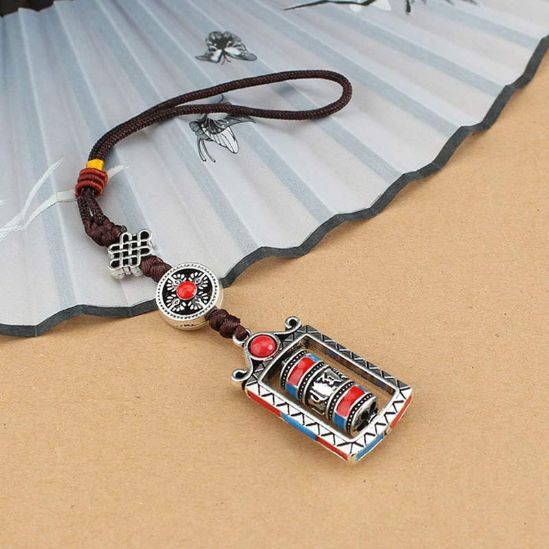 Om Mani Padme Hum Prayer Wheel Keychain | Spiritual Decoration