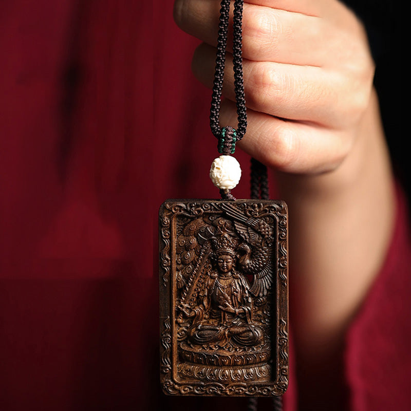 Chinese Zodiac Agarwood PiXiu Dragon Peace Necklace Pendant