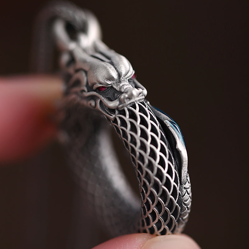 999 Sterling Silver Dragon Necklace 50cm | Auspicious Success