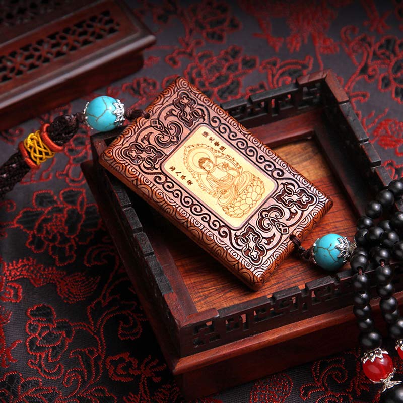 Tibetan Rosewood Boxwood Buddha Calm Compassion Zen Decor