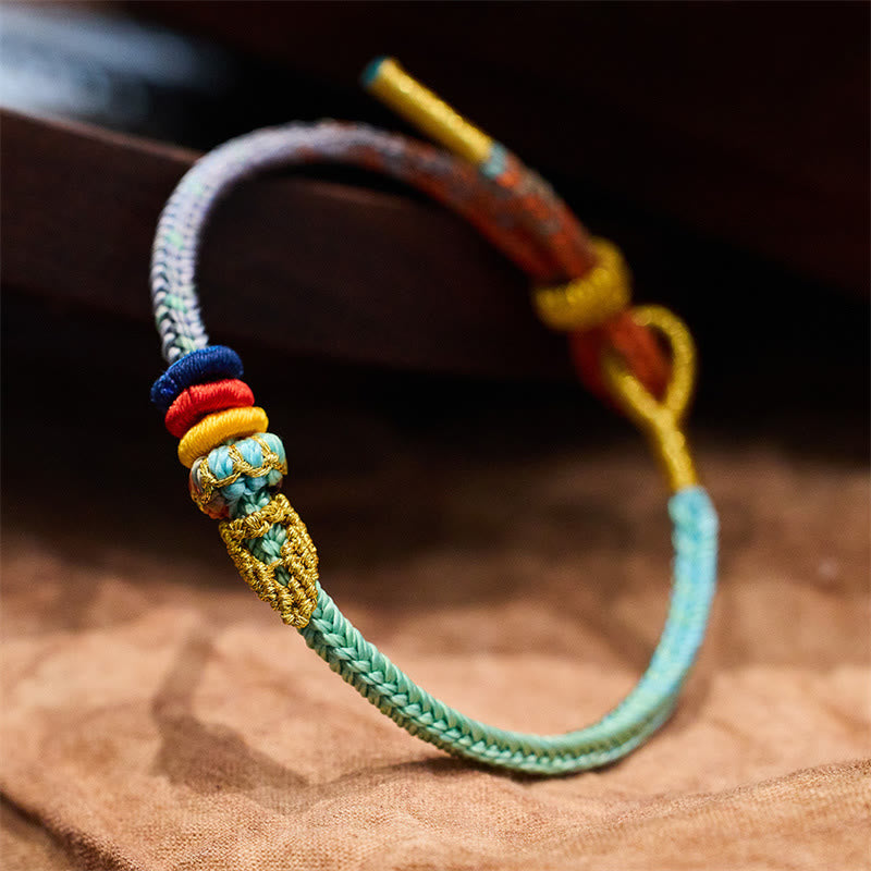 Colorful Rope Eight Thread Peace Knot Spiritual Bracelet