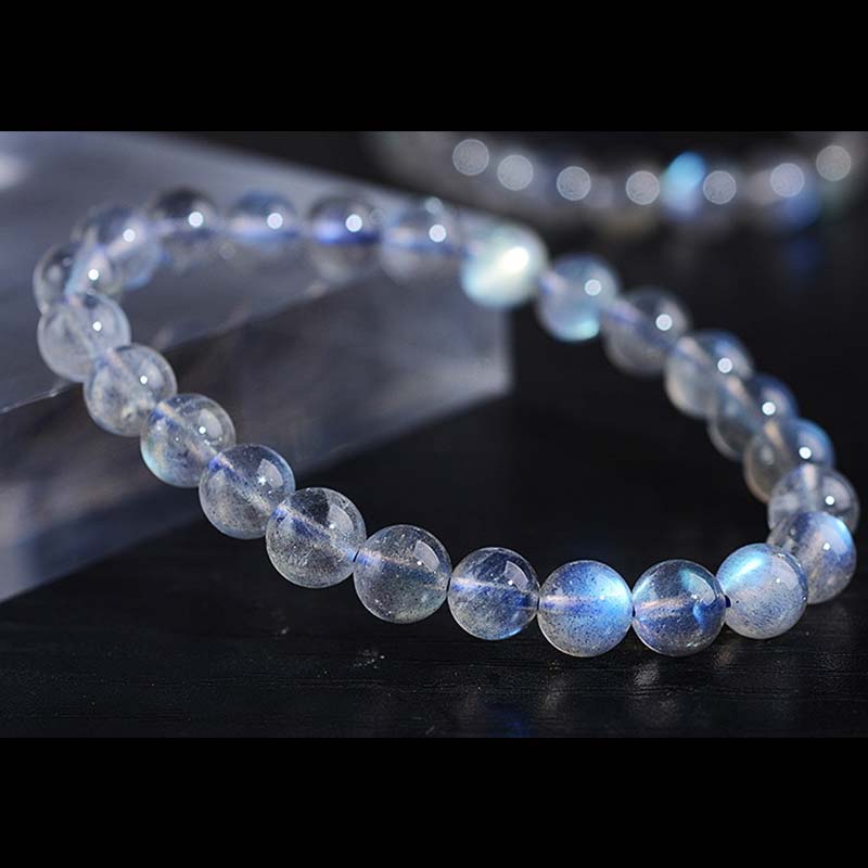 Natural Moonstone Healing Bracelet 6mm Beads for Calm
