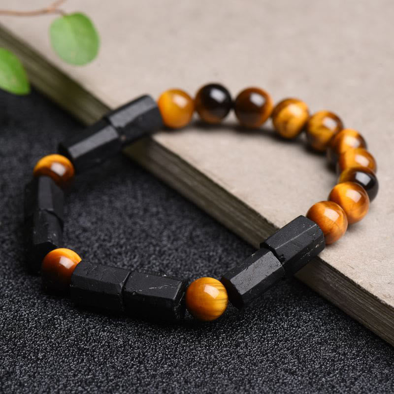8mm Black Tourmaline Tiger Eye Protection Bracelet