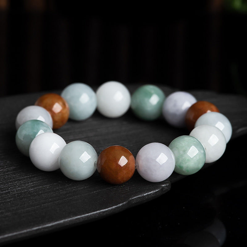 Natural Jade Healing Protection Bracelet with 15 Beads