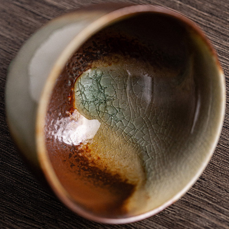 Retro Brown Ceramic Zen Teacup 130ml Meditation Cup
