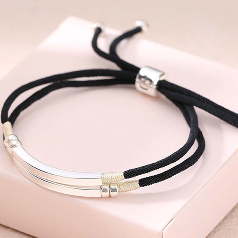 Sterling Silver Red String Layered Braid Bracelet for Luck & Protection