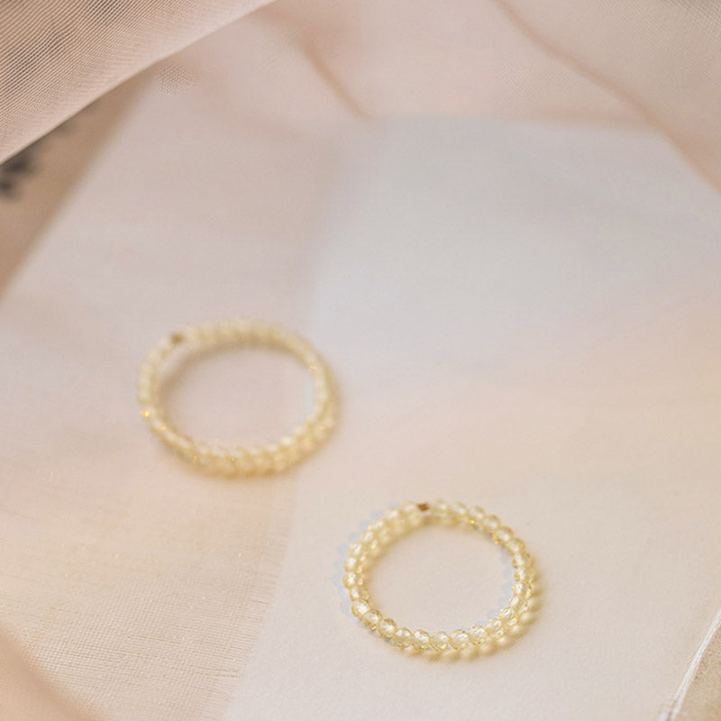 Natural Citrine Gold Ring Prosperity & Happiness 14k Plated