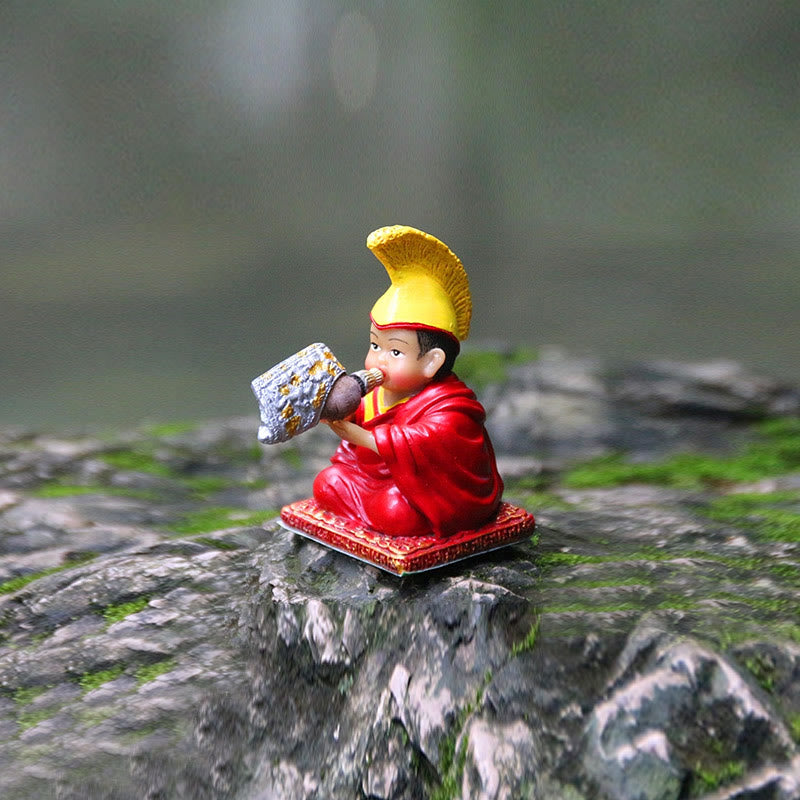 Hand Painted Tibetan Lama Figures | Resin Spiritual Statues