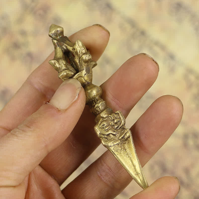 Tibetan Copper Vajra Dorje Meditation Decor 8.5cm