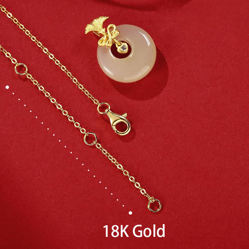 925 Sterling Silver Hetian Jade Prosperity Carnation Flower Necklace