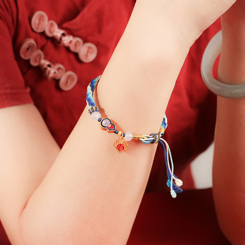 Sterling Silver Spiritual Gourd Blessing Bracelet 15-19cm