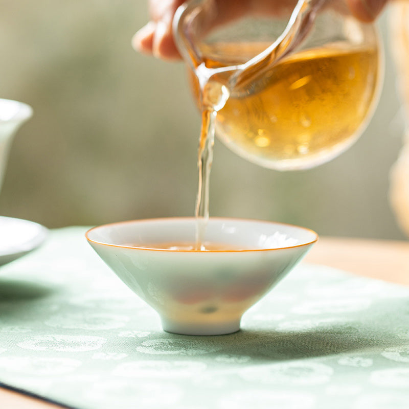 Mandala Koi Fish Lotus Ceramic Tea Cup 50ml Harmony