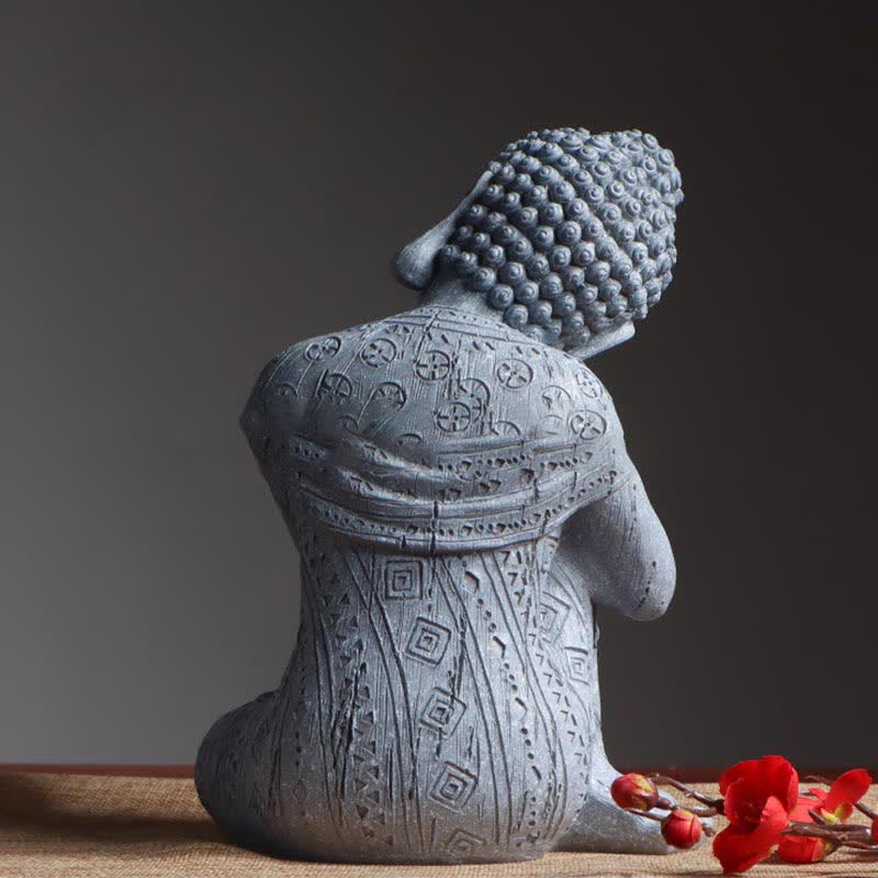 Tibetan Meditating Buddha Serenity Resin Statue