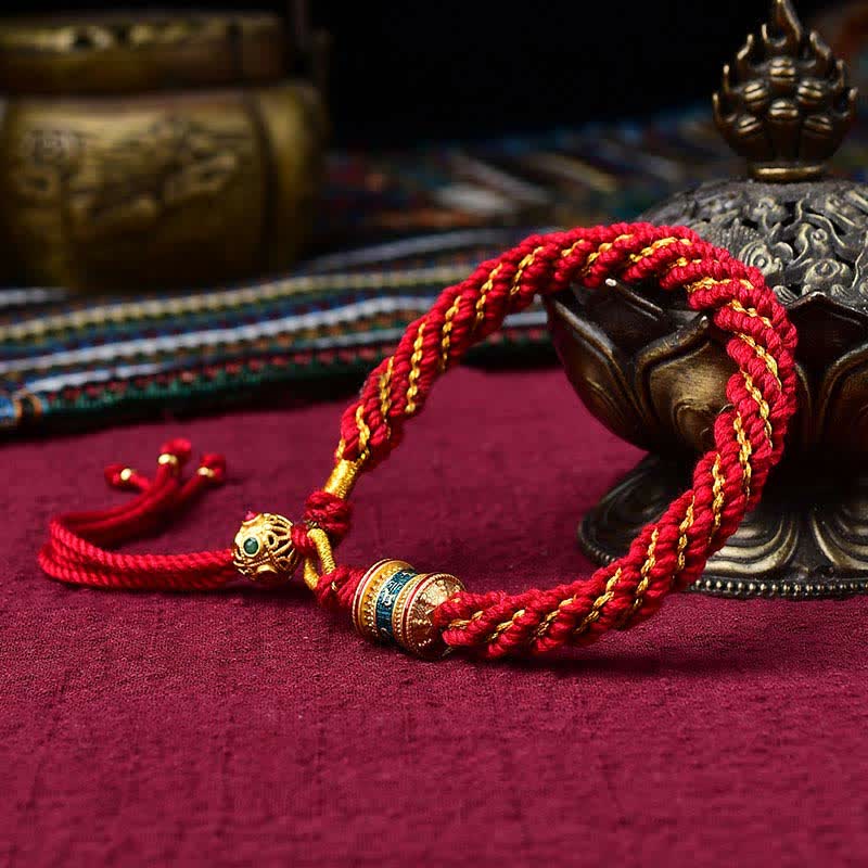Handmade Tibetan Red String Bracelet for Luck and Protection