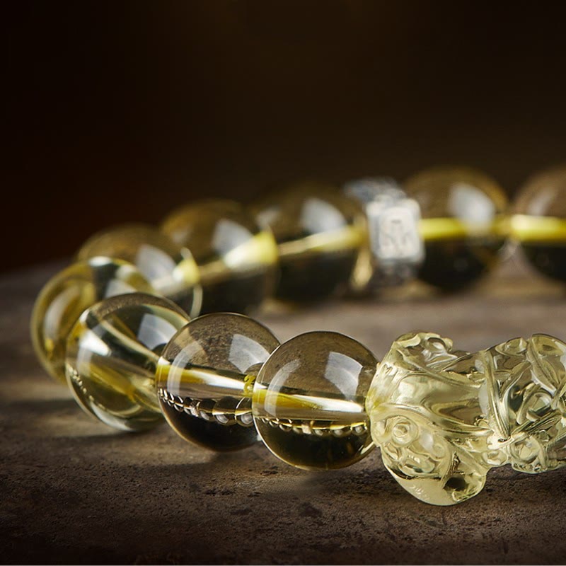 8mm Citrine Tiger Eye Pixiu Prosperity Bracelet