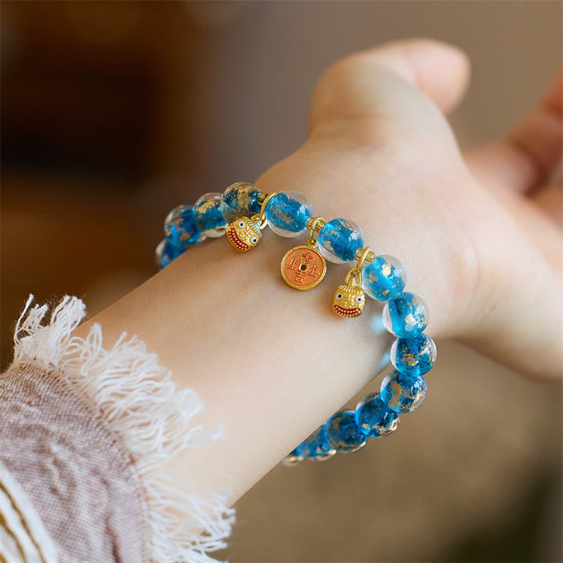 10mm Liuli Glass Fortune Bracelet For Good Luck Charm