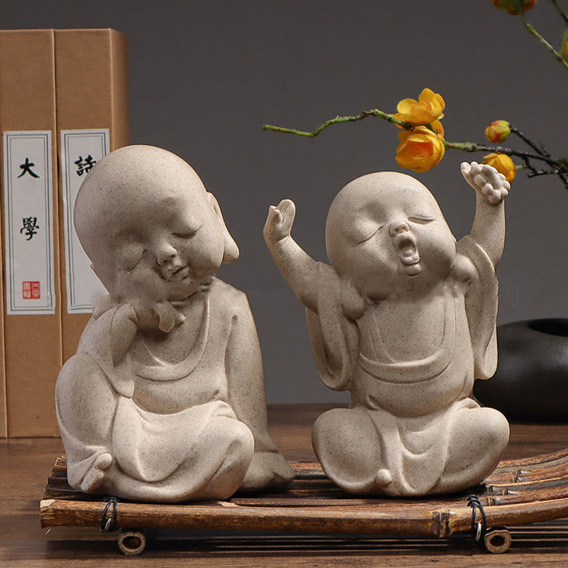 Meditation Resin Buddha Monk Statue for Home Serenity