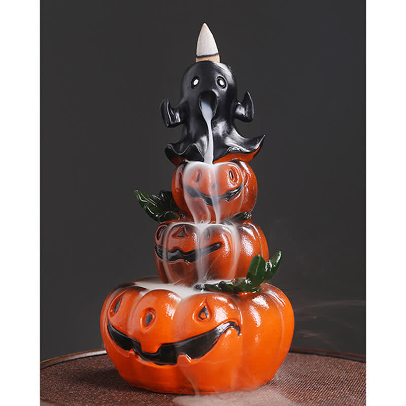 Halloween Pumpkin Resin Backflow Incense Burner Decor