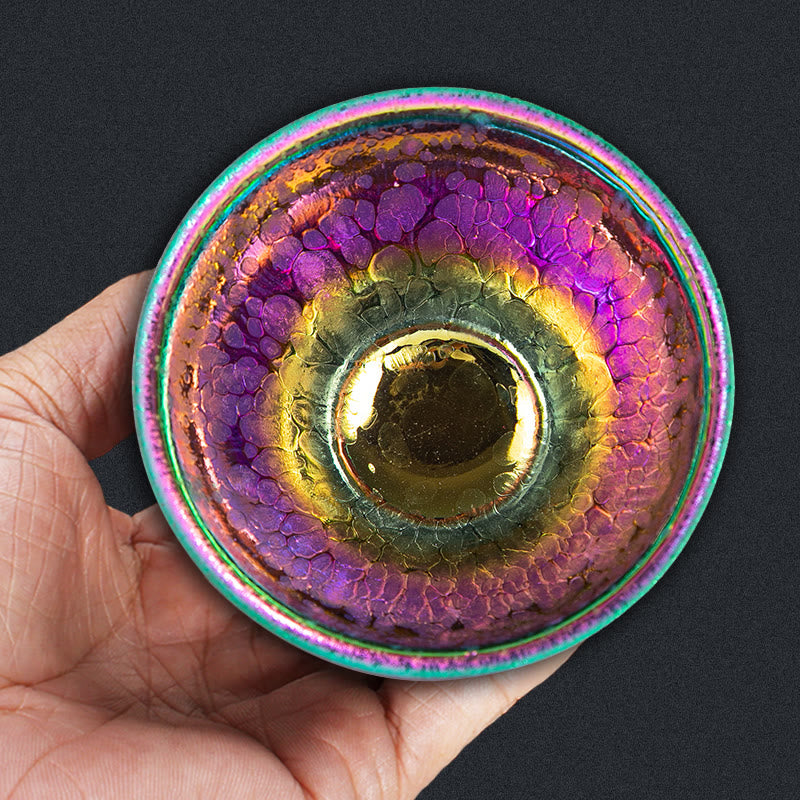 Fairy Rainbow Tenmoku Ceramic Tea Cup 301-400ml