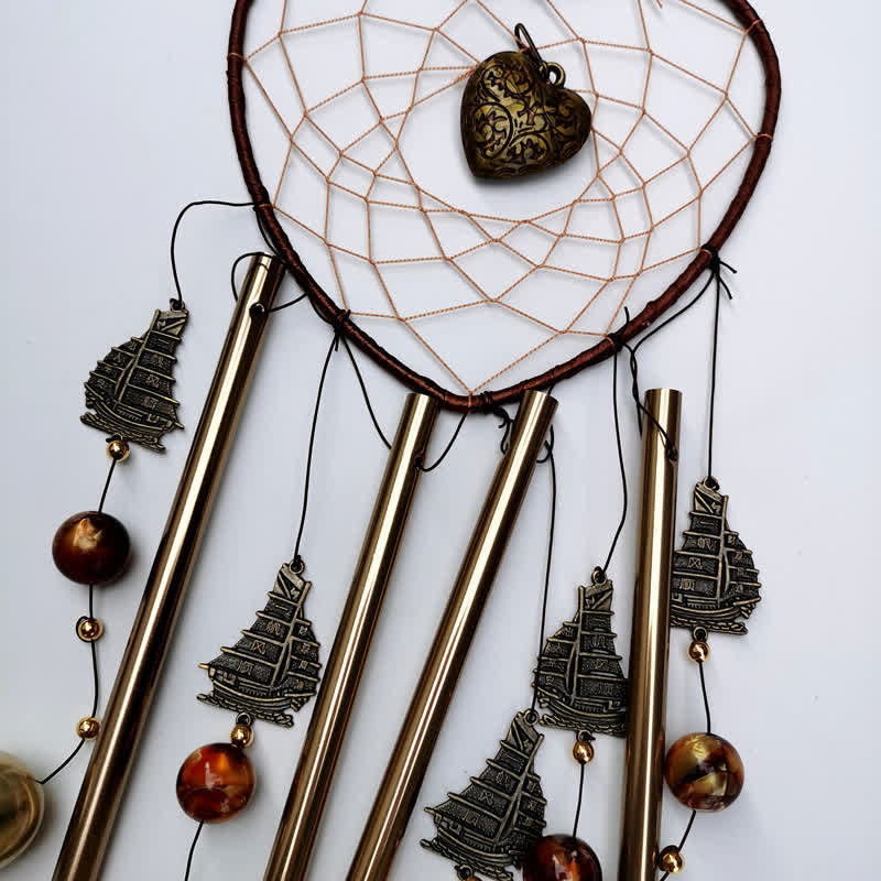 Copper Dream Catcher Wall Hanging | Elephant Chimes for Healing