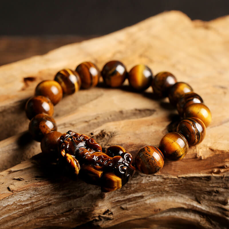 10mm Tiger Eye Wealth Bracelet for Protection & Luck