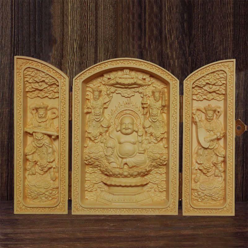 Boxwood Thousand-Armed Avalokitesvara Kwan Yin Altar Decoration