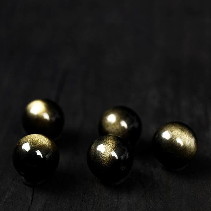 Rainbow Obsidian And Gold Sheen Obsidian Protection Bracelet 8mm