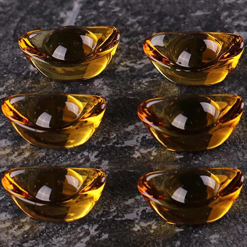 Handmade Liuli Crystal Treasure Bowl for Zen Home Decor