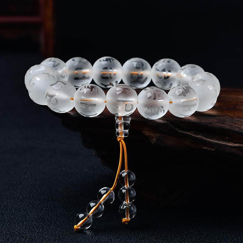 10mm Black Onyx Om Mani Padme Hum Protection Bracelet