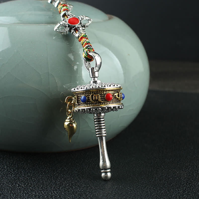 Tibetan Om Mani Padme Hum Prayer Wheel Meditation Decor