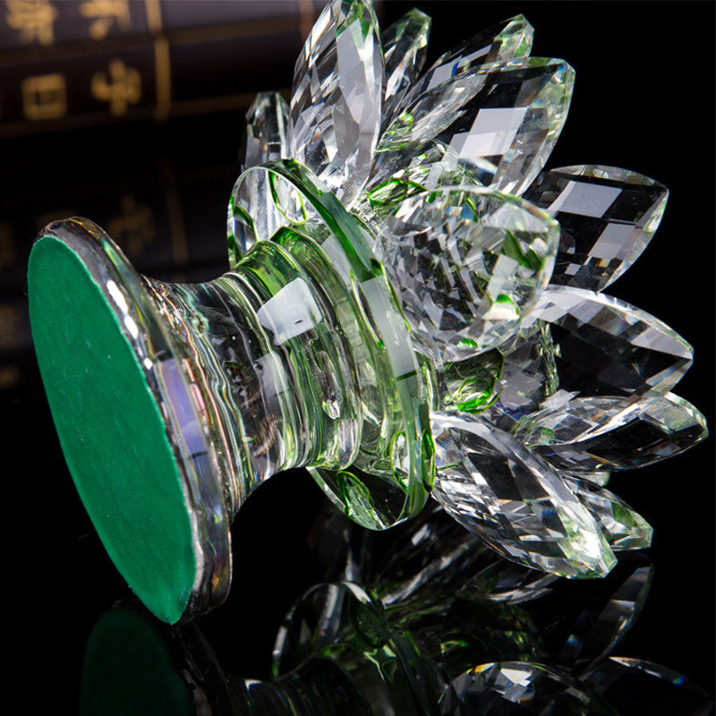 Citrine & White Crystal Tibetan Lotus Candlestick Ornament