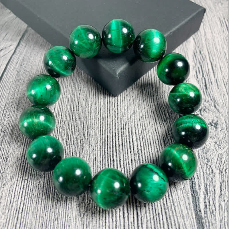 8mm Green Tiger Eye Strength Bracelet for Self-Love