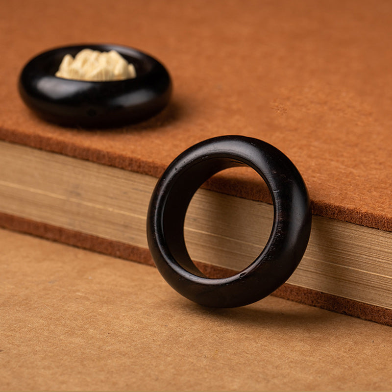 Ebony Wood Bodhi Seed Lotus Key Chain | Enlightenment Symbol