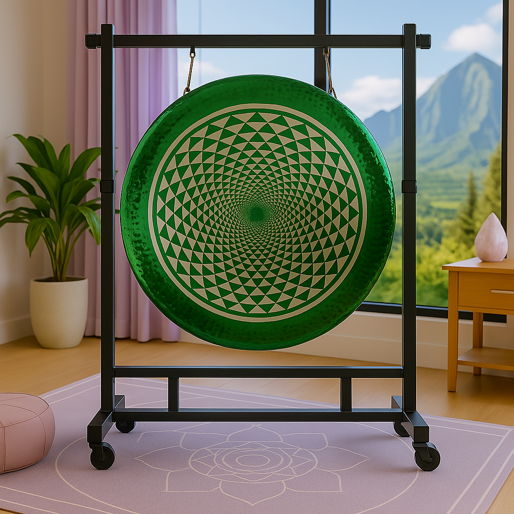 Green Geometry Gong Instrument for Sound Relaxation