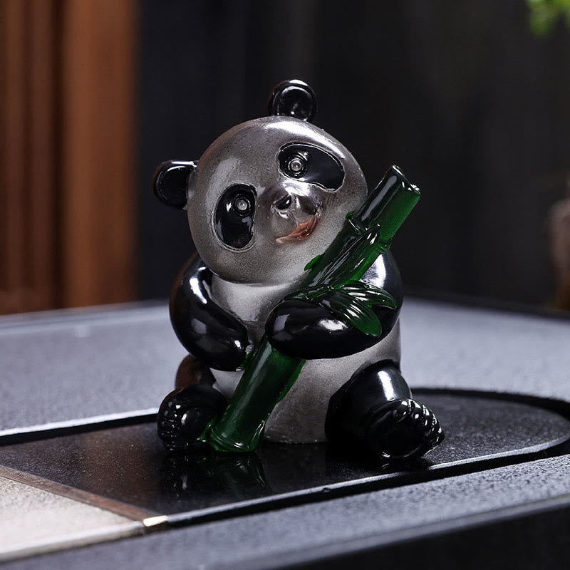 Color Changing Panda Bamboo Resin Tea Pet Figurine