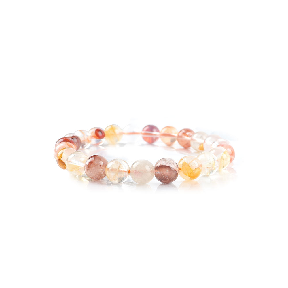 8mm Fire Quartz Clear Quartz Bracelet for Energy Healing