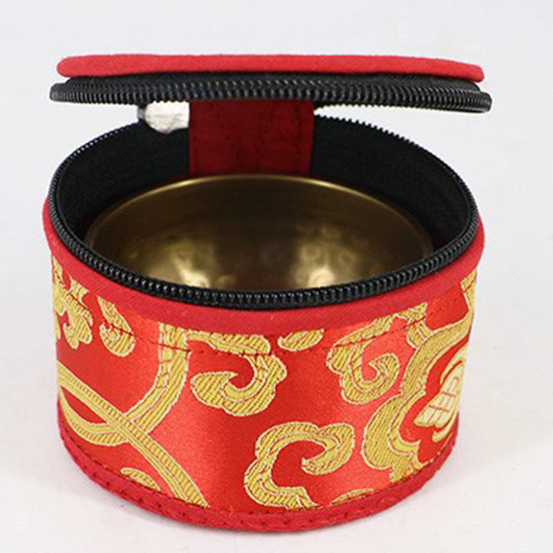 Tibetan Singing Bowl Storage Bag with Zipper Closure 14cm
