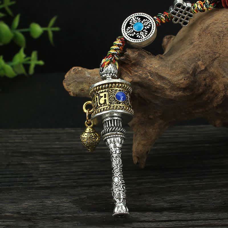 Tibetan Om Mani Padme Hum Prayer Wheel Meditation Decor
