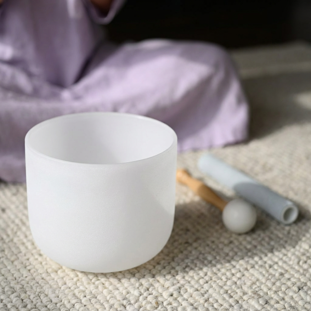 8" White Quartz Crystal Singing Bowl