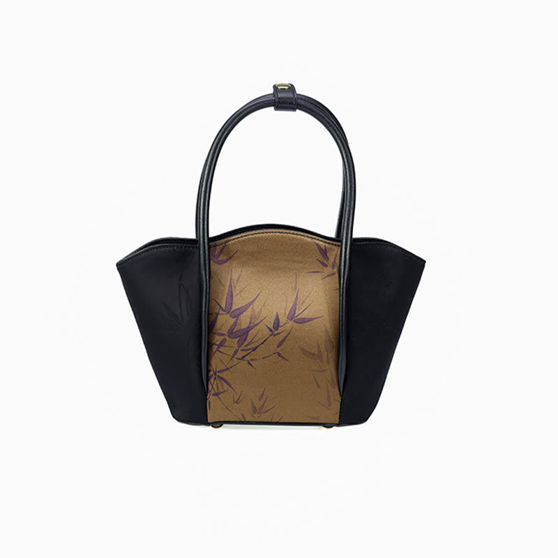 Gold Bamboo Print Vintage Crossbody Bag 31cm