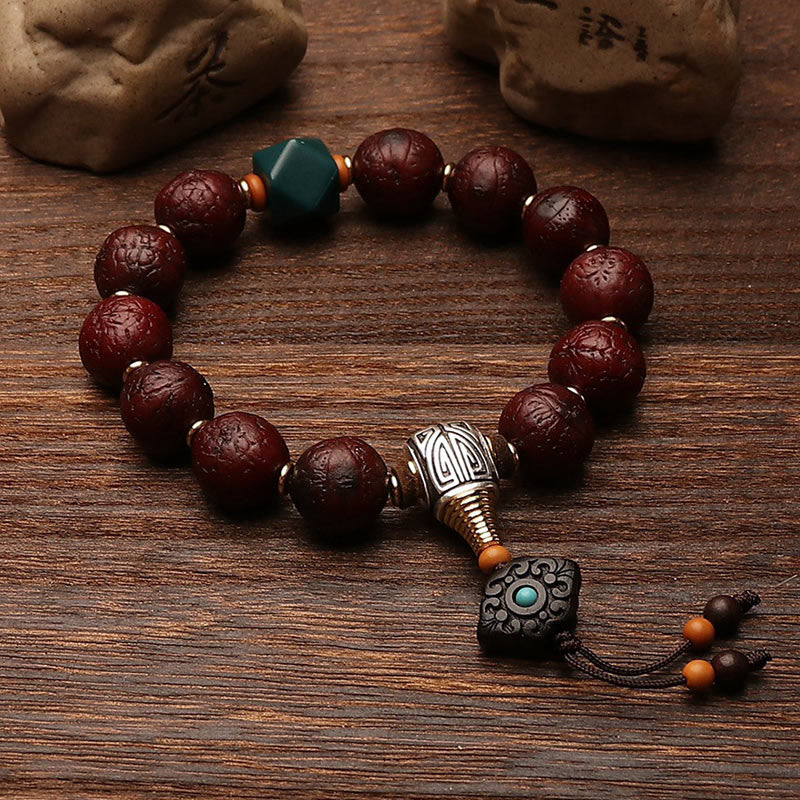 Unisex Bodhi Seed Tibetan Wrist Mala | Luck & Wealth Charm