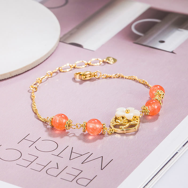 Red Agate Tridacna Confidence Bracelet for Calm Strength