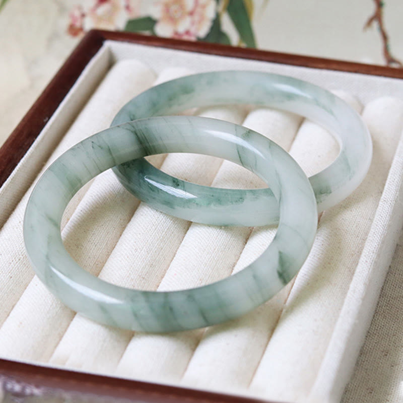 Natural Jade Luck Prosperity Bangle Bracelet 56mm