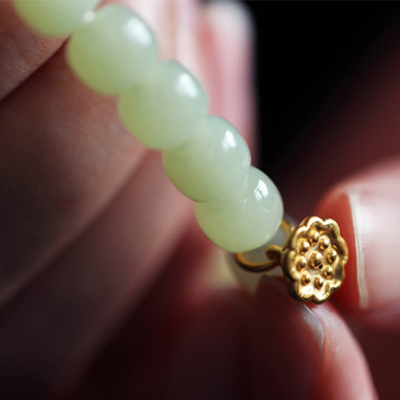 Jade Lotus Abundance Adjustable Bracelet for Prosperity