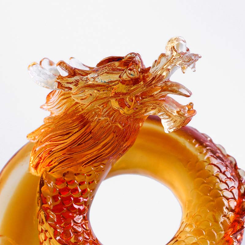 Liuli Dragon Feng Shui Art Piece for Protection & Power