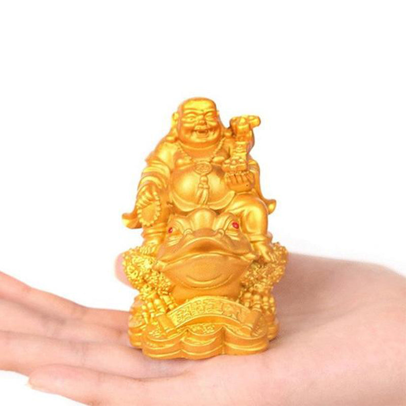 Bronze Feng Shui Maitreya Toad Buddha Statue Decoration