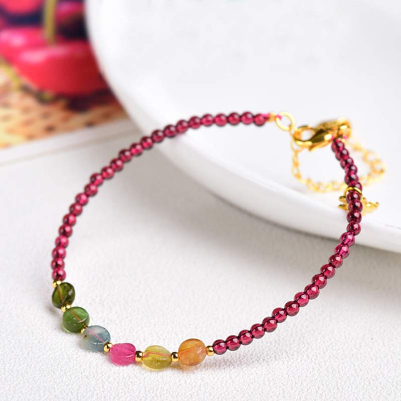 Garnet Tourmaline Protection Bracelet Anklet for Balance