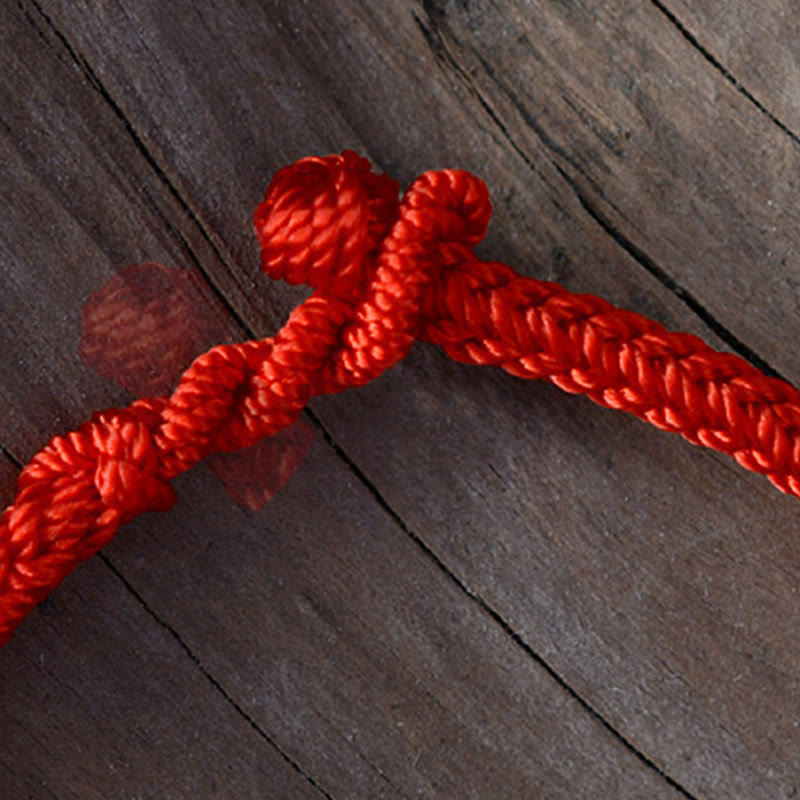 Handmade Red String Eight Thread Peace Knot Bracelet